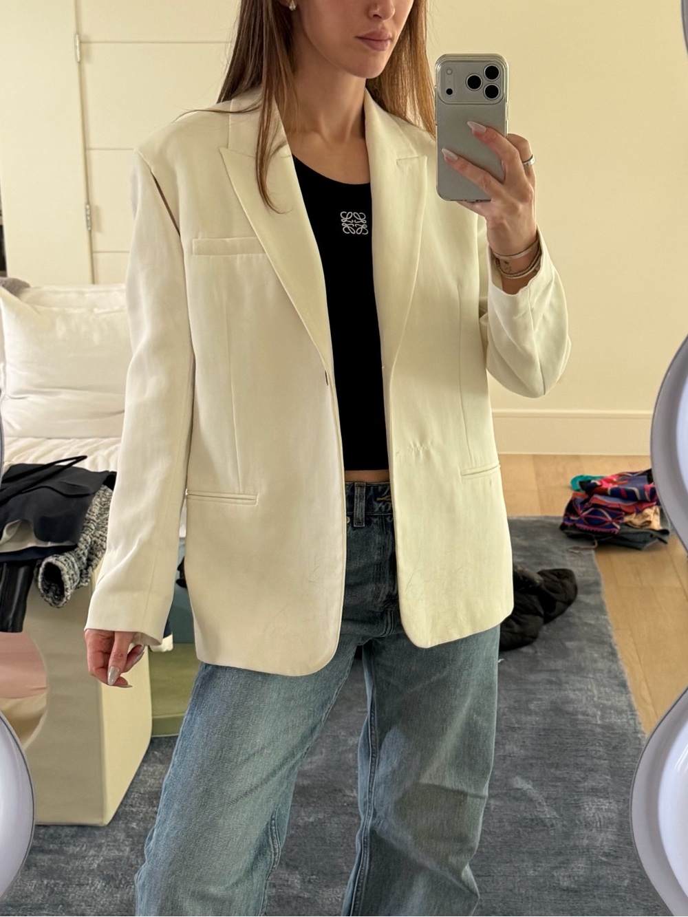 Zara Cream Tailored Blazer